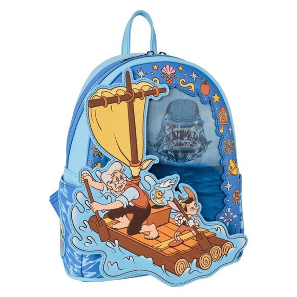 NWT Disney Loungefly Pinocchio Exclusive Raft Monstro Lenticular Mini Backpack - Picture 2 of 7